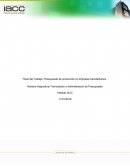 Formulación y Administración de Presupuesto.