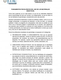 FUNDAMENTOS PSICOLÓGICOS DEL USO DE LOS MATERIALES DIDÁCTICOS.. Página 1
