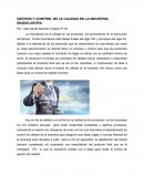 GESTION Y CONTROL DE LA CALIDAD EN LA INDUSTRIA MAQUILADORA