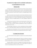 El cambio de las religiones de las sociedades tradicionales a la espiritualidad de la era axial