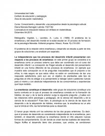 El problema de la enseñanza y del desarrollo mental en la edad escolar. Página 1