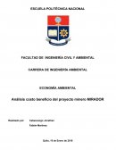Analisis costo benefiio del proyecto minero mirador