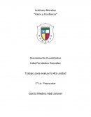 Pensamiento cuantitativo. Trabajo para evaluar la 4ta unidad