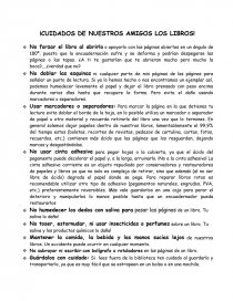 CUIDADOS DE NUESTROS AMIGOS LOS LIBROS. Página 1