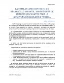 LA FAMILIA COMO CONTEXTO DE DESARROLLO INFANTIL. DIMENSIONES DE ANÁLISIS RELEVANTES PARA LA INTERVENCIÓN EDUCATIVA Y SOCIAL