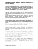 GENESIS DEL DERECHO AMBIENTAL. DERECHO ADMIISTRATIVO Y DERECHO AMBIENTAL