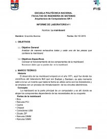 Laboratorio y su informe. Página 1