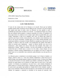 UN RESUMEN DEL VIDEO DOMINICAL. LOS TIBURONES.. Página 1