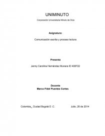 Comunicación escrita y proceso lectura. Página 1