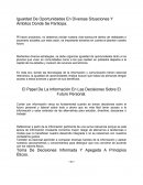 Igualdad De Oportunidades En Diversas Situaciones Y Ámbitos Donde Se Participa.
