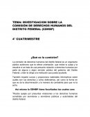 INVESTIGACION SOBRE LA COMISIÓN DE DERECHOS HUMANOS DEL DISTRITO FEDERAL (CDHDF)