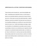 IMPORTANCIA DE LA LECTURA Y ESCRITURA EN SECUNDARIA