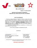REPUBLICA BOLIVARIANA DE VENEZUELA. CARTA DE RESIDENCIA