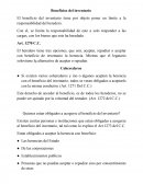 Beneficios del inventario El beneficio del inventario tiene por objeto poner un limite a la responsabilidad del heredero.