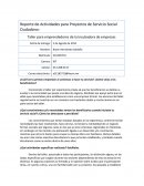 Reporte de Actividades para Proyectos de Servicio Social Ciudadano: