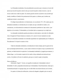 Las DEMANDAS INCIDENTALES.. Página 1