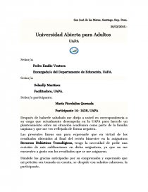 Carta de revisión de notas. Página 1