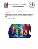 Análisis de una película “Intensamente”, identificando los procesos y habilidades cognitivas en los personajes al solucionar los problemas presentados.