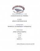 ARITMÉTICA: SU ENSEÑANZA Y APRENDIZAJE