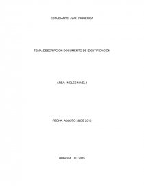DESCRIPCION DOCUMENTO DE IDENTIFICACIÓN. Página 1