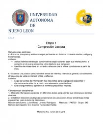 Compresión Lectora Competencias genéricas. Página 1