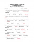 Facultad de odontología Tercer Examen Parcial de Anatomía