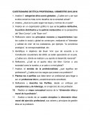 CUESTIONARIO DE ÉTICA PROFESIONAL II BIMESTRE 2015-2016