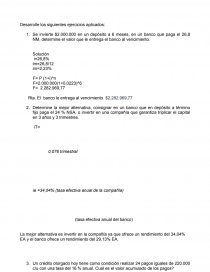 Ejercicios Matematicas Financiera. Página 1