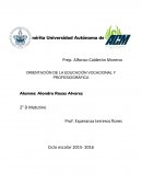 ORIENTACIÓN DE LA EDUCACIÓN VOCACIONAL Y PROFESIOGRÁFICA