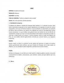 BRIEF ANTOJITOS AREQUIPEÑOS. Página 1