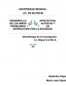 DESARROLLO INTELECTUAL DE LOS NIÑOS AUTISTAS Y PROBLEMAS DE INTERACCIÓN CON LA SOCIEDAD.