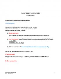 PRINCIPIOS DE PROGRAMACION INSTRUCTIVO COMPILAR Y CORRER PROGRAMA ONLINE. Página 1