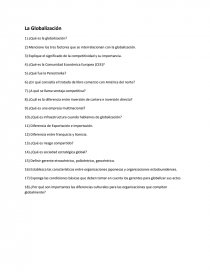 Preguntas de La Globalización.. Página 1