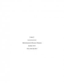 Control 1 Administración de Recursos Humanos. Página 1