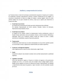 Análisis y comprensión de Lectura. Página 1