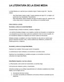 LA LITERATURA DE LA EDAD MEDIA