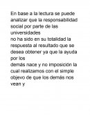 Responsabilidad social, Análisis de lectura