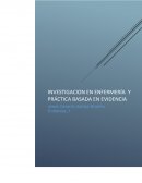 INVESTIGACIÓN EN ENFERMERÍA Y PRÁCTICA BASADA EN EVIDENCIA.