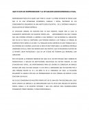 QUE ES SER UN EMPRENDEDOR Y LA SITUACION SOCIOECONOMICA ATUAL.