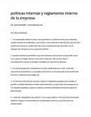Politicas internas y reglamento interno de la empresa
