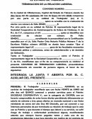 CONVENIO DE TERMINACIÓN LABORAL ANTE LA JUNTA DE CONCILIACIÓN