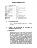 UN INFORME DE PRUEBA PSICOLOGICA