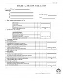 Hoja de calificacion de la entrevista