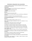 Apuntes sobre la Actividad de Adquisición del conocimiento.