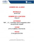 MIV_U2_ACTIVIDAD 1 FUERZA MAGNETICA SOBRE UNA PARTICULA CARGADA