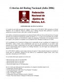 LOS CRITERIOS DEL RATING NACIONAL