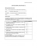 LISTA DE CONTROL: RELATOS DEL YO