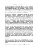 La protección en la Ley 31/1995 Prevención de Riesgos Laborales