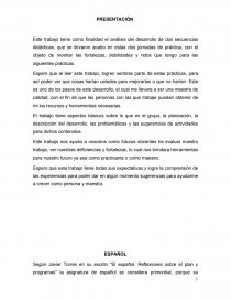 Informe de practicas de secuencias didácticas. Página 1