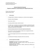 Esquema, condiciones y características del Trabajo Final del curso